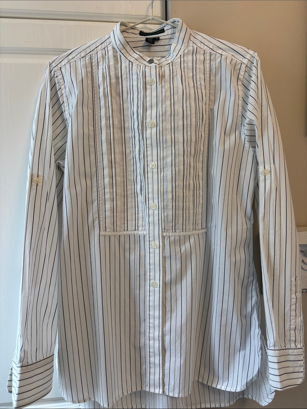 Ralph Lauren cotton pin tuck blouse ptp 20” length 28”